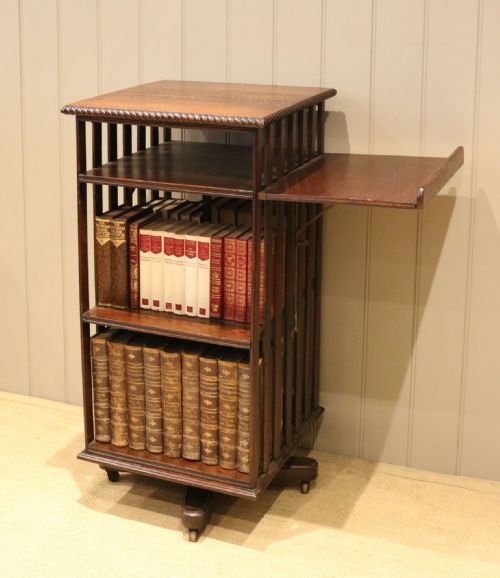 fig 1. Substantial Solid Oak Revolving Bookcase
