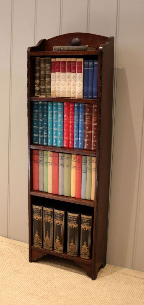Small Slim Open Oak Bookcase