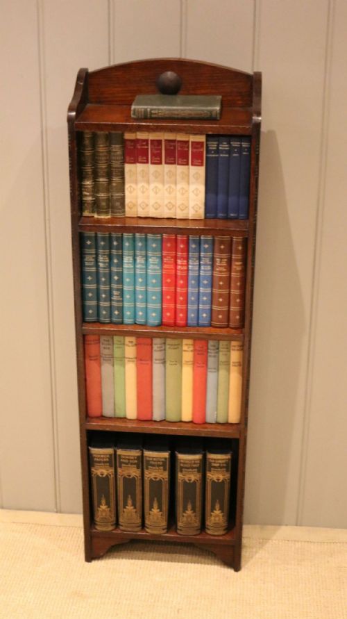 fig 1. Small Slim Open Oak Bookcase