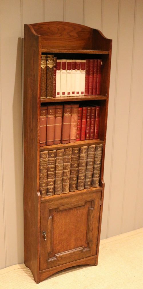 Tall Open Oak Bookcase