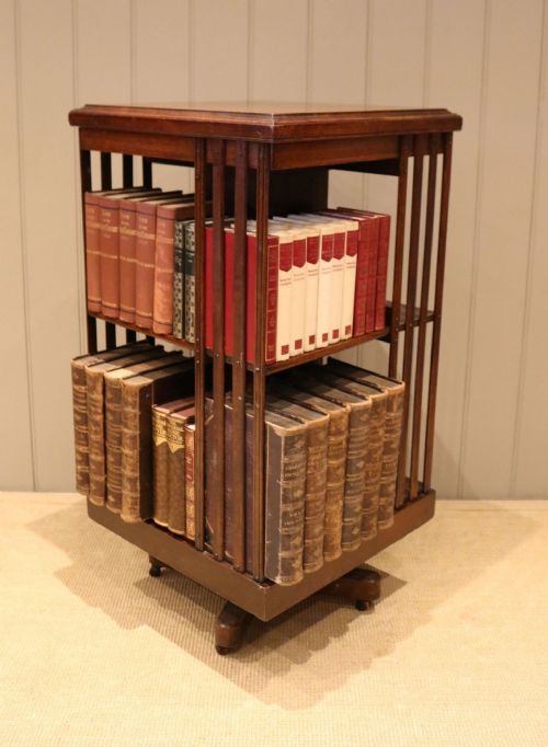 Edwardian Oak Revoving Bookcase