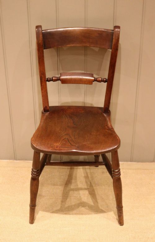 Late 19th Century Beech & Elm Rail Back Chair