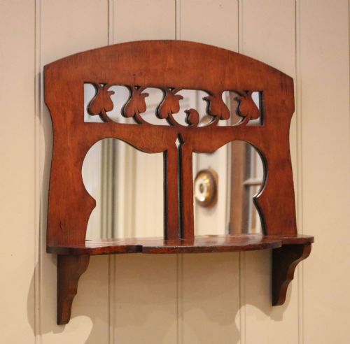 Art Nouveau Mahogany Wall Mirror