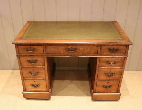 Small Proportioned Oak Pedestal Desk