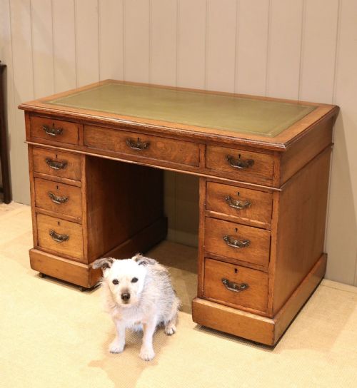 fig 1. Small Proportioned Oak Pedestal Desk