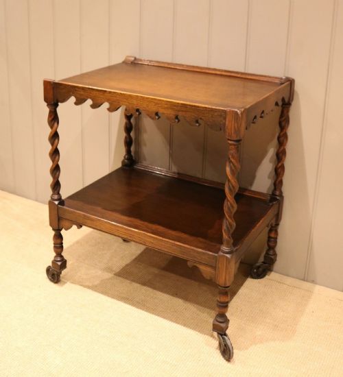 Carved Oak Trolley