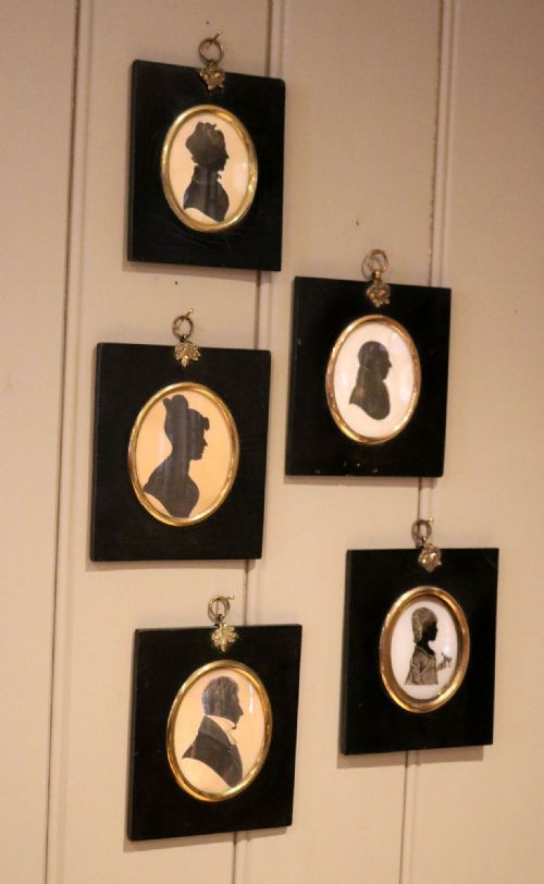 Mixed Set of Five 19th Century Silhouettes
