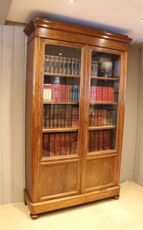 fig 1. Substantial Light Mahogany Cabinet Bookcase