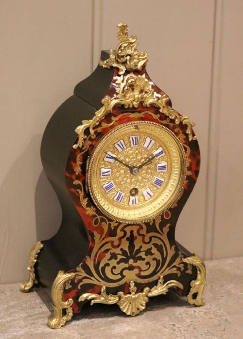 fig 1. Tortoiseshell & Brass Mantel Clock