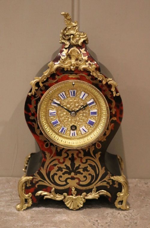 fig 2. Tortoiseshell & Brass Mantel Clock