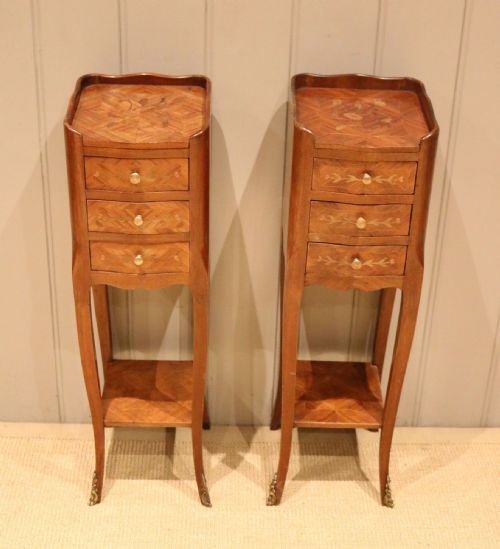 fig 1. Pair Of Small Proportioned French Tulipwood Bedside
