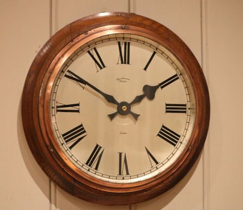 Oak Framed Factory Wall Clock
