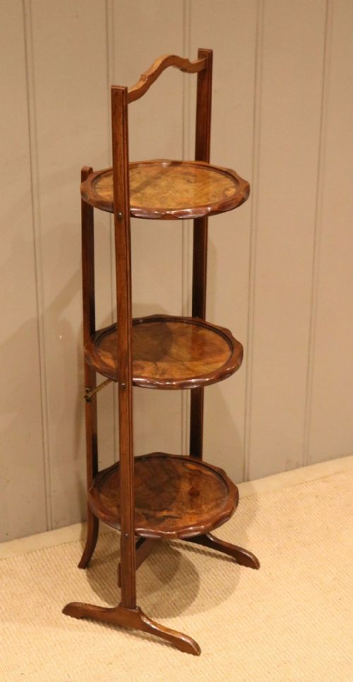 Walnut Three Tier Cake Stand