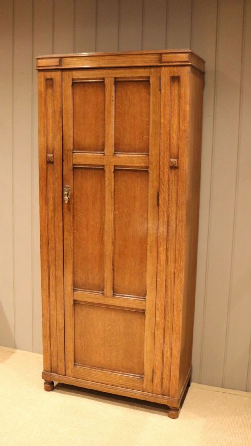 Tall Golden Oak Hall Cupboard