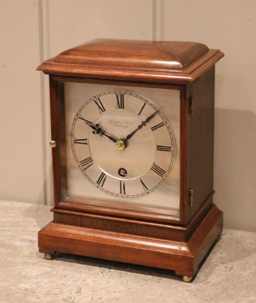 Small Edwardian Walnut Mantel Clock