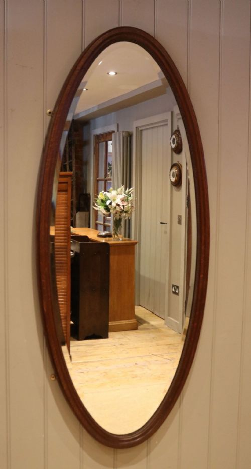 Large Oaval Oak Wall Mirror