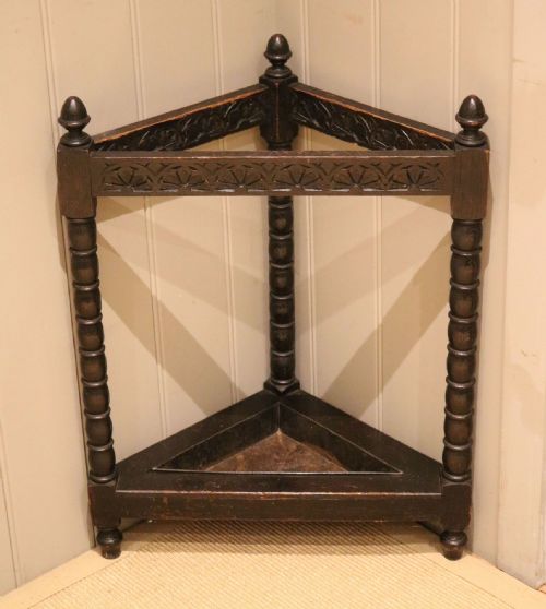 Late 19th Century Oak Corner Stick Stand