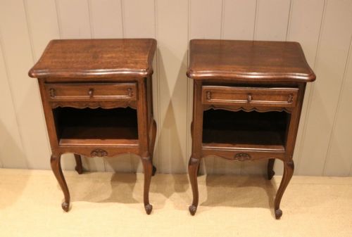 Pair of Substantial French Oak Bedside Cabinets