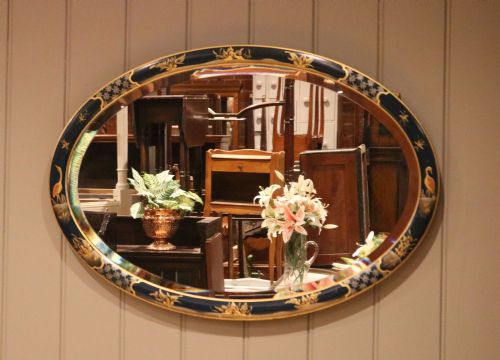 fig 1. Blue Oval Chinoiserie Wall Mirror