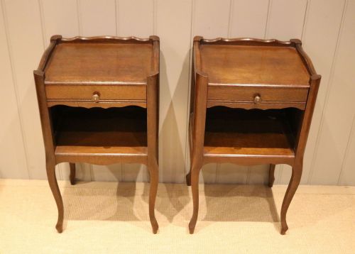 Pair of French Oak Bedside Cabinets