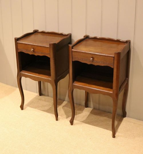 fig 1. Pair Of French Oak Bedside Cabinets