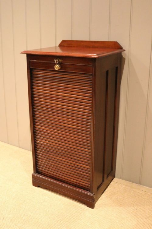 Mahogany Single Tambour Front Filing Cabinet