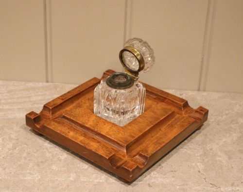 SOLID OAK INK STAND - ADDITIONAL PHOTO 1
