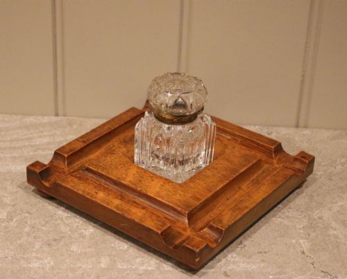 SOLID OAK INK STAND - ADDITIONAL PHOTO 2