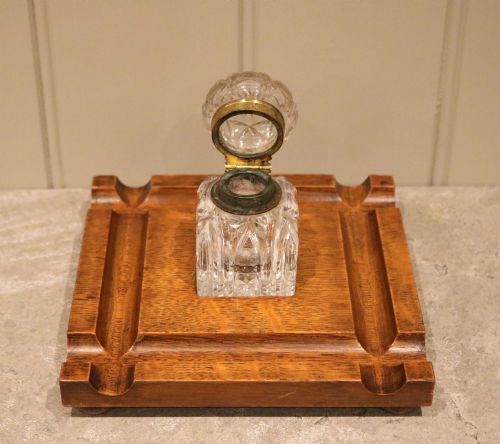 SOLID OAK INK STAND - ADDITIONAL PHOTO 3