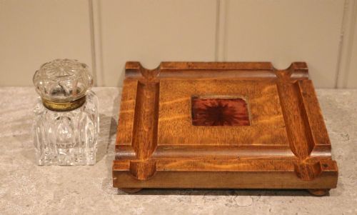 SOLID OAK INK STAND - ADDITIONAL PHOTO 4