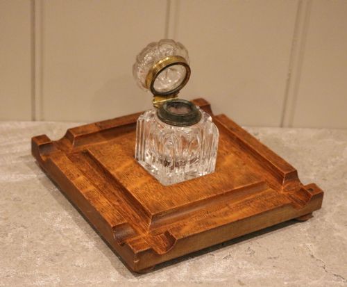 SOLID OAK INK STAND - ADDITIONAL PHOTO 5