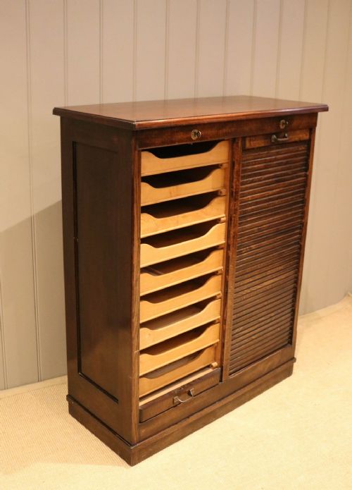 fig 1. Mahogany & Beech Double Filing Cabinet