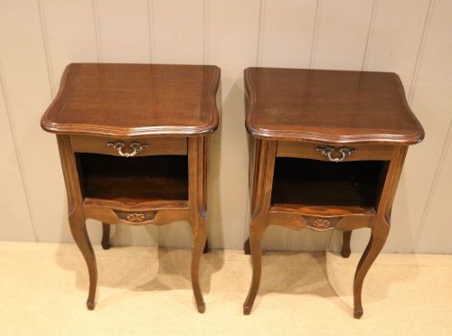 fig 1. Pair Of French Oak Bedside Cabinets