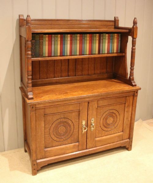 OAK ARTS CRAFTS SIDE CABINET - ADDITIONAL PHOTO 4