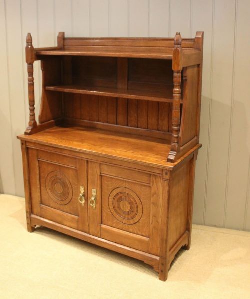 OAK ARTS CRAFTS SIDE CABINET - ADDITIONAL PHOTO 7