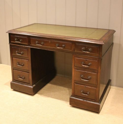 fig 1. Edwardian Dark Walnut Pedestal Desk