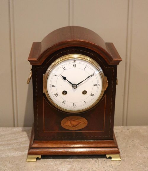 Mahogany & Inlay Mantel Clock