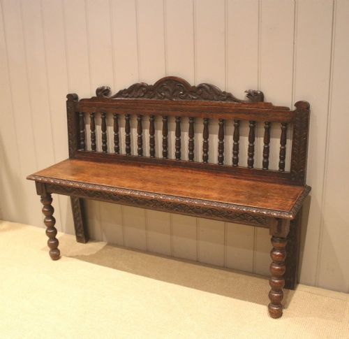 fig 1. Victorian Carved Oak Bench