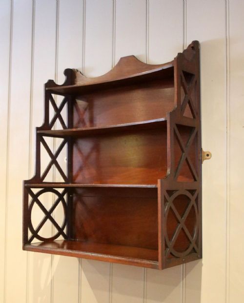 Three Tier Mahogany Wall Shelves