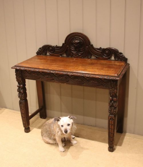 VICTORIAN CARVED OAK HALL TABLE - ADDITIONAL PHOTO 2