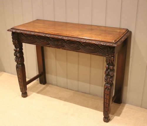 VICTORIAN CARVED OAK HALL TABLE - ADDITIONAL PHOTO 5