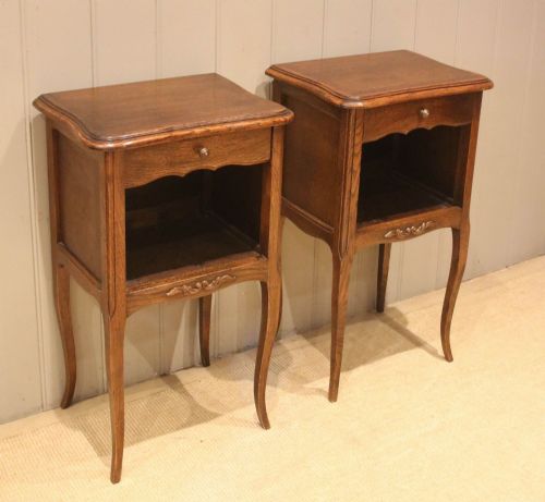 Pair of French Oak Bedside Cabinets