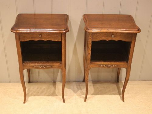 fig 1. Pair Of French Oak Bedside Cabinets