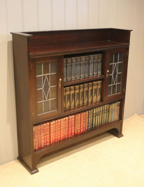 Edwardian Mahogany Cabinet Bookcase