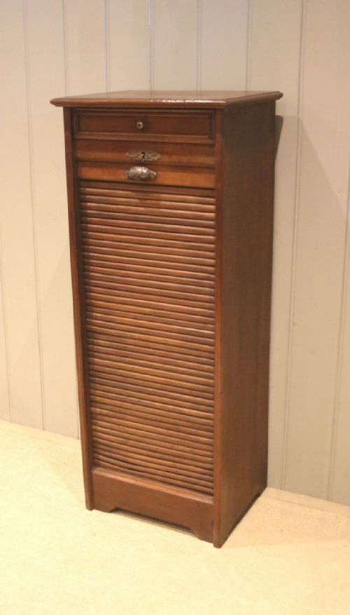 French Walnut Tambour Front Filing Cabinet