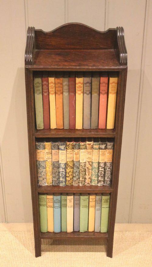 Small Narrow Open Oak Bookcase