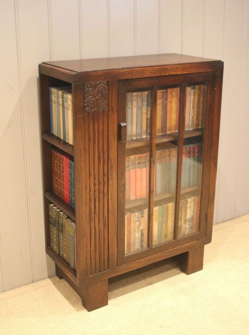 Art Deco Oak Cabinet Bookcase