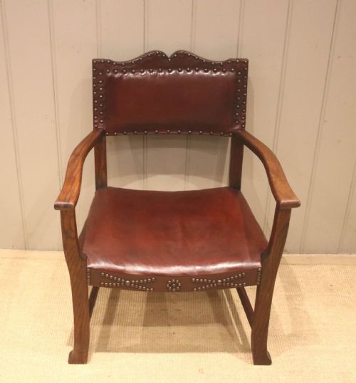 Low Leather Fireside Chair