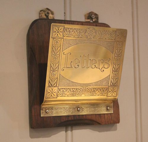 Edwardian Oak Wall Mounted Letter Rack
