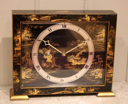 fig 1. Black Chinoiserie Mantel Clock